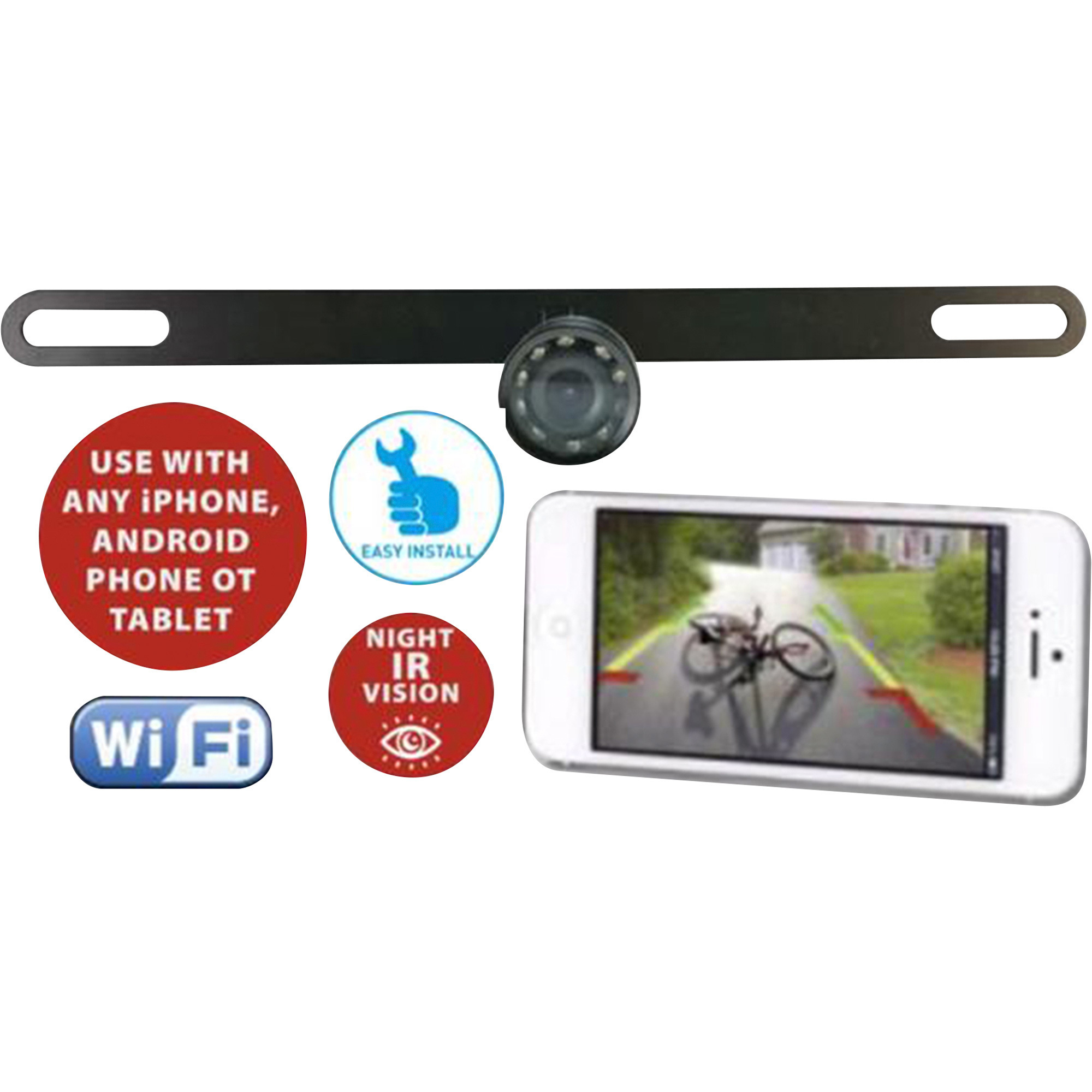 Top Dawg Wi-Fi License Plate Backup Camera, Color, Model# HDE-1018